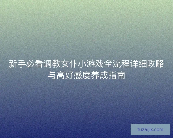 新手必看调教女仆小游戏全流程详细攻略与高好感度养成指南
